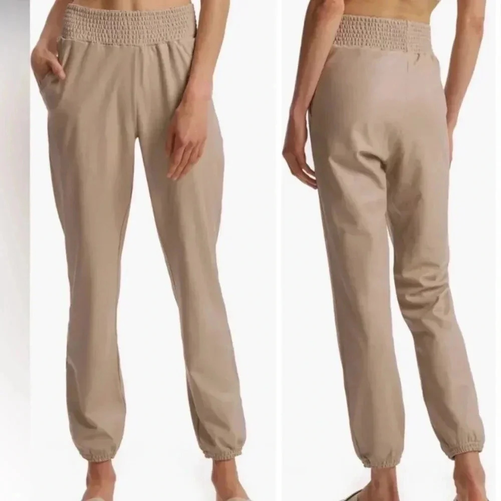 NWT Commando Faux Leather Jogger with Elastic Hem Sand size Medium